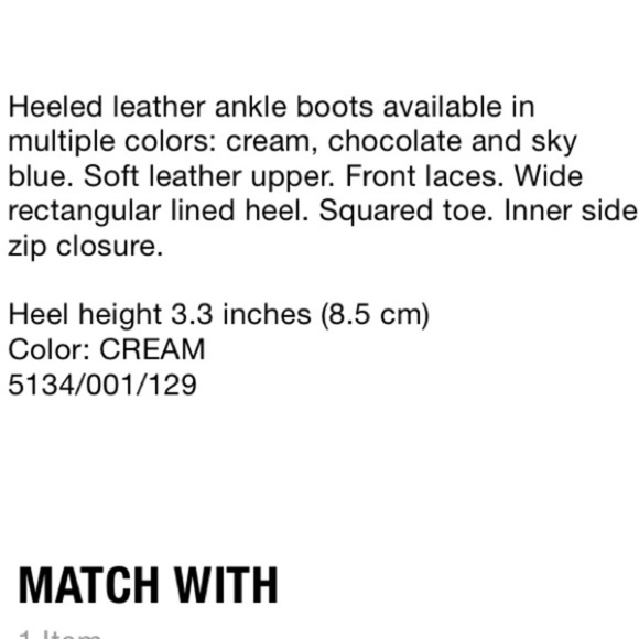 Zara leather lace heeled ankle boot - Picture 7 of 8